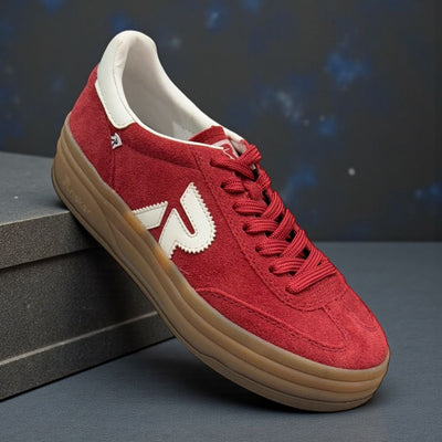 Womens Rieker W3700 Platform Trainers - Red