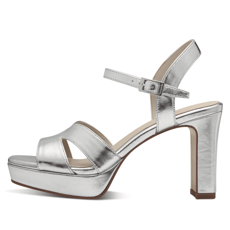 Womens Tamaris 28349 Platform Heeled Sandals - Silver
