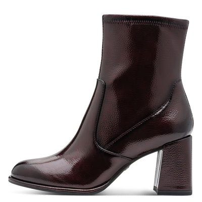 Womens Tamaris 25357 Ankle Boots - Merlot Patent