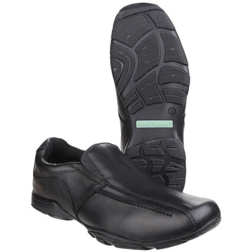 Boys Hush Puppies Bespoke Black Senior School Shoes - Black