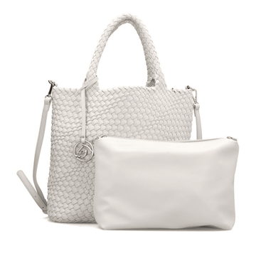 Womens Remonte Q0761 White Woven Tote Bag - White