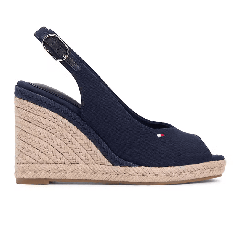 Womens Tommy Hilfiger Hemp Slingback Wedge Espadrilles - Space Blue