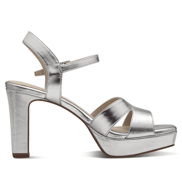 Womens Tamaris 28349 Platform Heeled Sandals - Silver