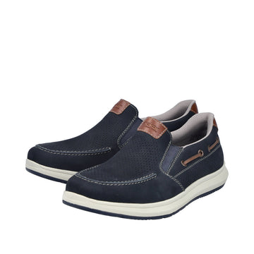 Mens Rieker 16968 Blue Flats - Blue