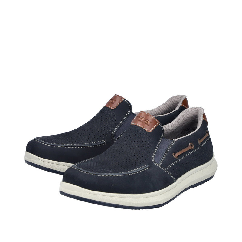 Mens Rieker 16968 Blue Flats - Blue