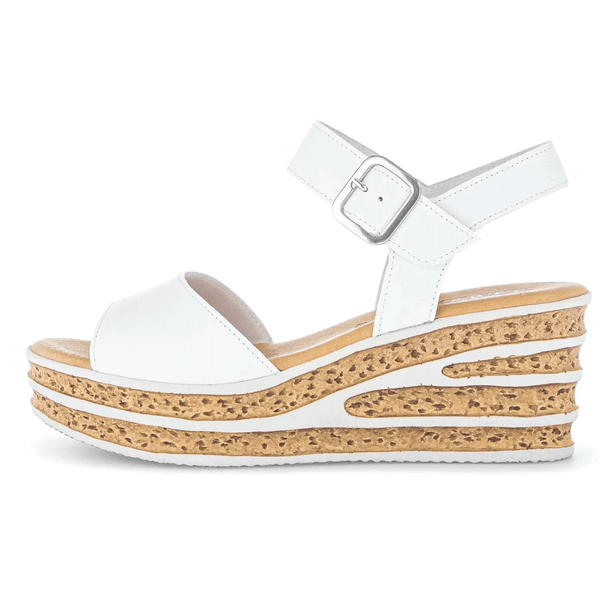 Womens Gabor 64.651 White Contrast Wedge Sandals - White