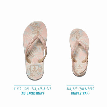 Reef Kids Infant Junior Little Stargazer Prints Flip Flops Sandals - Natural - Cream