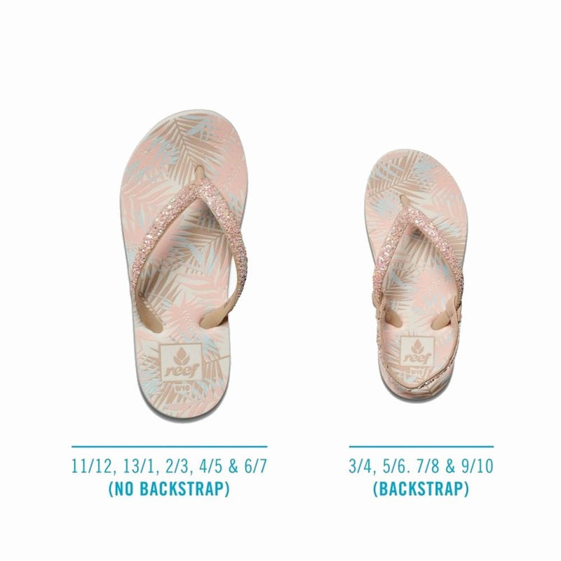 Reef Kids Infant Junior Little Stargazer Prints Flip Flops Sandals - Natural - Cream
