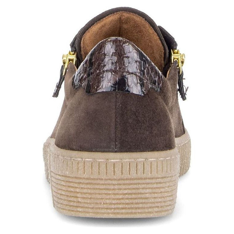 Womens Gabor 6010 Suede Platform Trainers - Dark Brown