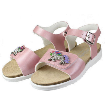 Lelli Kelly Girls Unicorn Metallic Pink Sandals - Pink