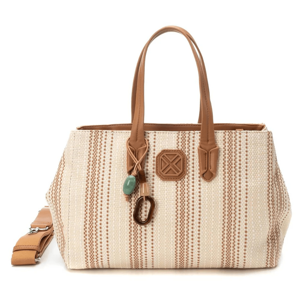 Womens Xti 184439 Beige and Taupe Raffia Tote Bag