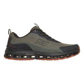Mens Skechers Glide-Step All-Terrain: Barnard Hill Arch Fit Trainers - Olive / Black