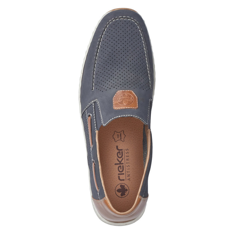 Mens Rieker 08866 Blue Flats - Blue