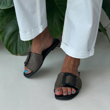 Womens Refresh 175029 Black Sliders - Black