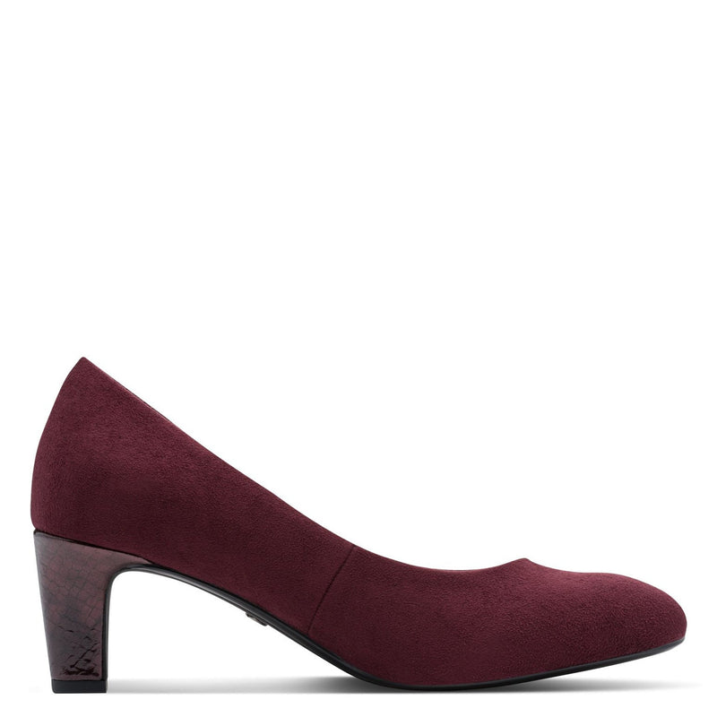 Womens Tamaris 22418 Block Heels - Burgundy Comb
