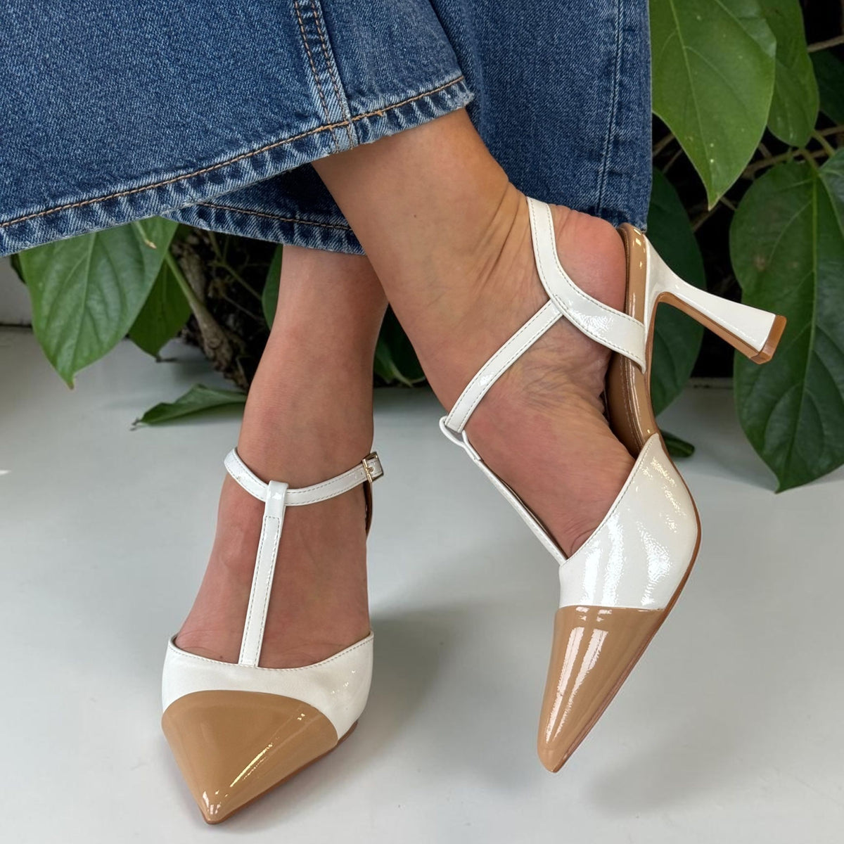 Womens Sorento Jorgensen White T-Bar Heels