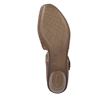 Womens Rieker 43753 Brown Heeled Sandal - Brown