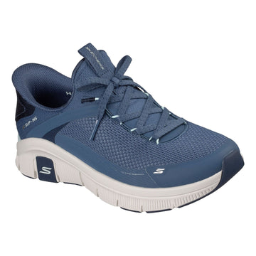 Womens Skechers 150892 Relaxed Fit Flex Navy Slip-Ins Trainers - Navy