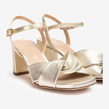 Womens Unisa Medway Platino Heeled Sandals - Platino Gold