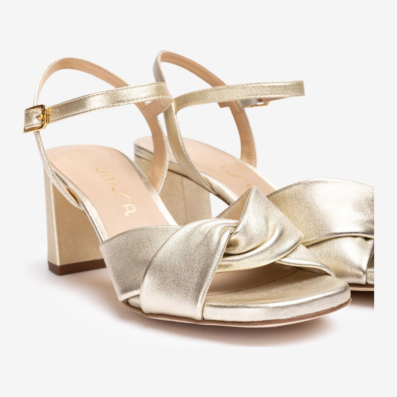 Womens Unisa Medway Platino Heeled Sandals - Platino Gold