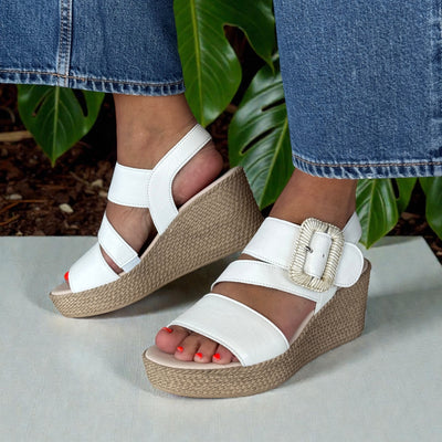 Womens Gabor 84.771 Embrace Wedge Sandal - White