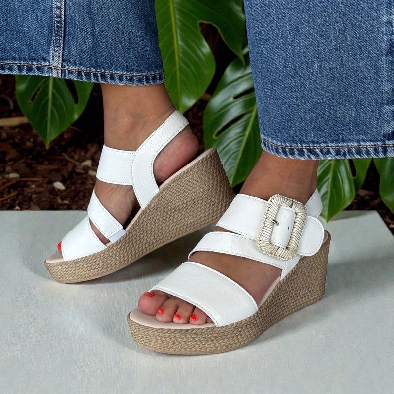 Womens Gabor 84.771 Embrace Wedge Sandal - White