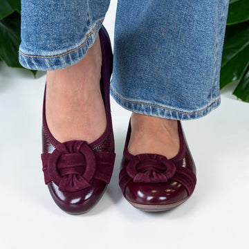 Womens Gabor Forrest 3012 Ballet Pumps - Mulberry