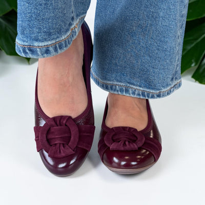 Womens Gabor Forrest 3012 Ballet Pumps - Mulberry