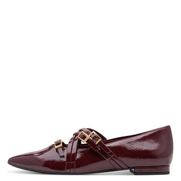 Womens Tamaris 22160 Loafers - Merlot Patent