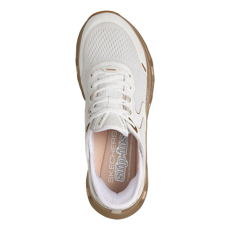Womens Skechers 150514 Glide-Step Altus - Starlight Shine White / Gold Slip-Ins Trainers - White / Gold