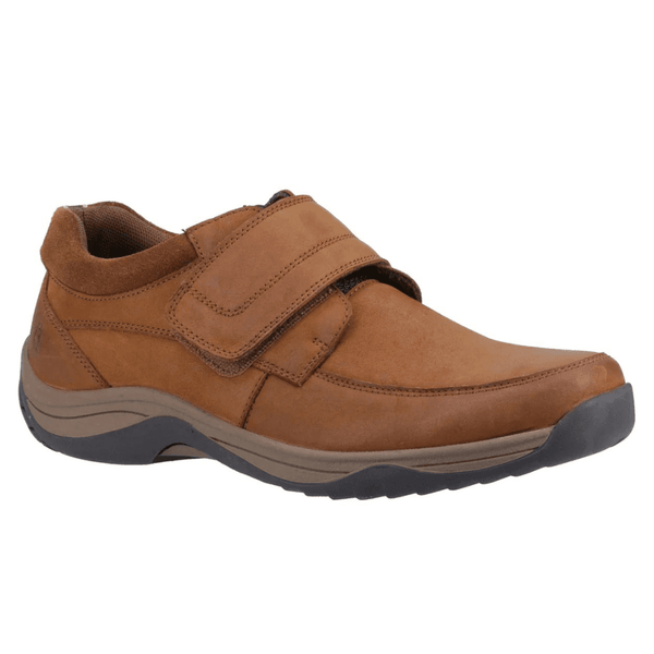 Mens Hush Puppies Douglas Velcro Strap Shoes - Tan