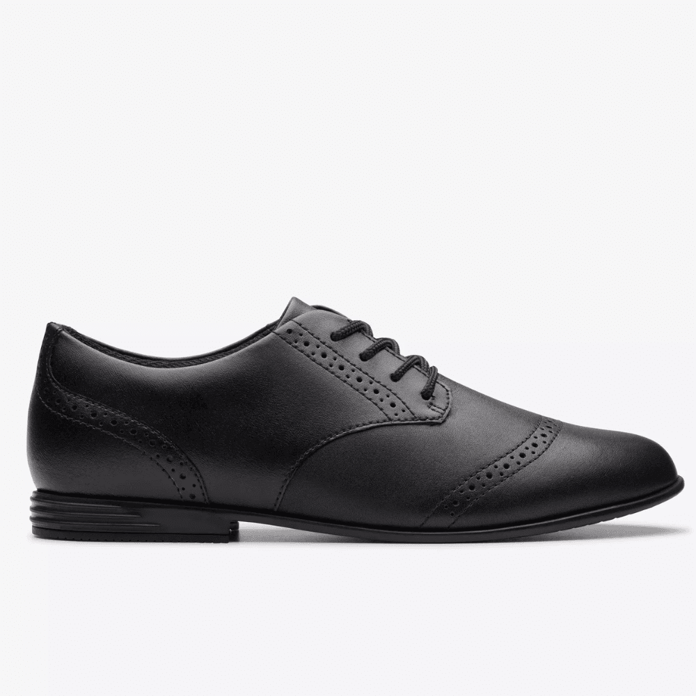 Girls Clarks Finja Brogue Lace Up Leather School Shoes