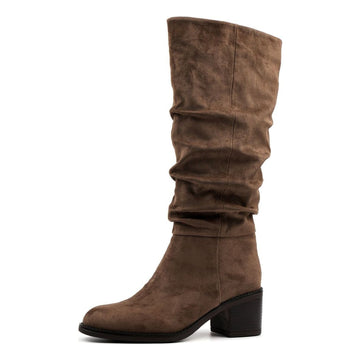 Womens Lunar Kristen Scrunch Long Boots - Taupe
