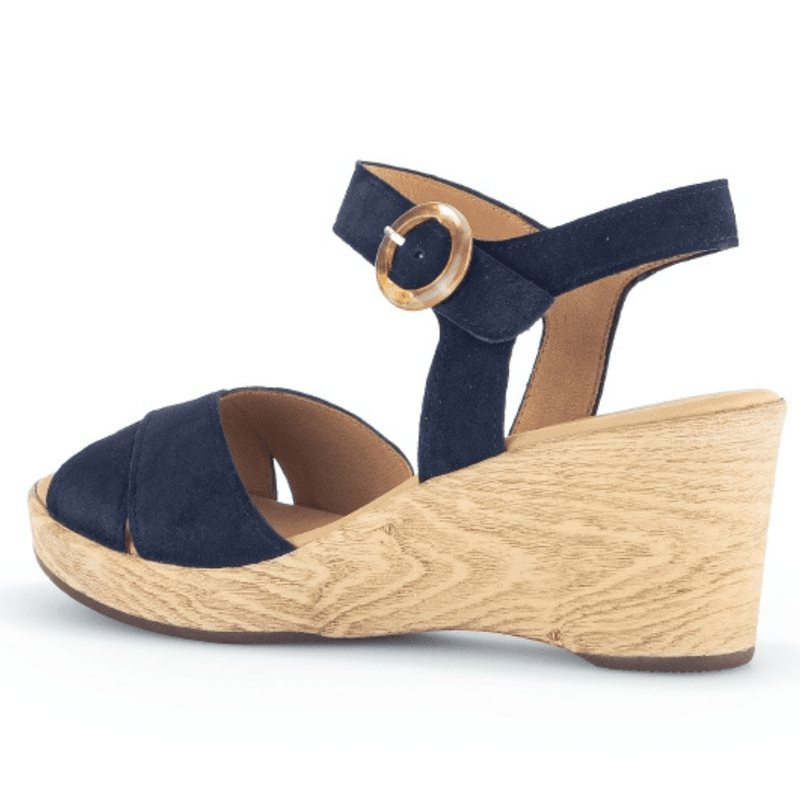 Womens Gabor 44.670 Navy Suede Crossover Sandals - Navy