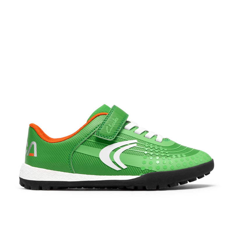 Boys Clarks CICA Goal Kid Football Shoes - Green