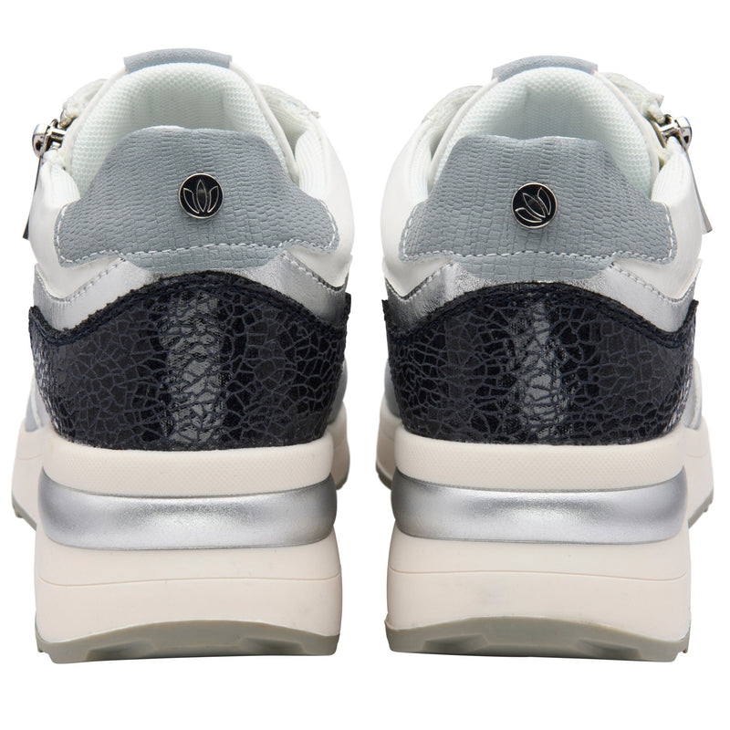 Womens Lotus ULS655 Bianchi Casual Wedge Trainers - Blue Multi