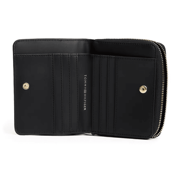 Womens Tommy Hilfiger Monogram Zip Around Small Purse - Black