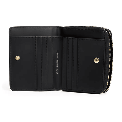 Womens Tommy Hilfiger Monogram Zip Around Small Purse - Black