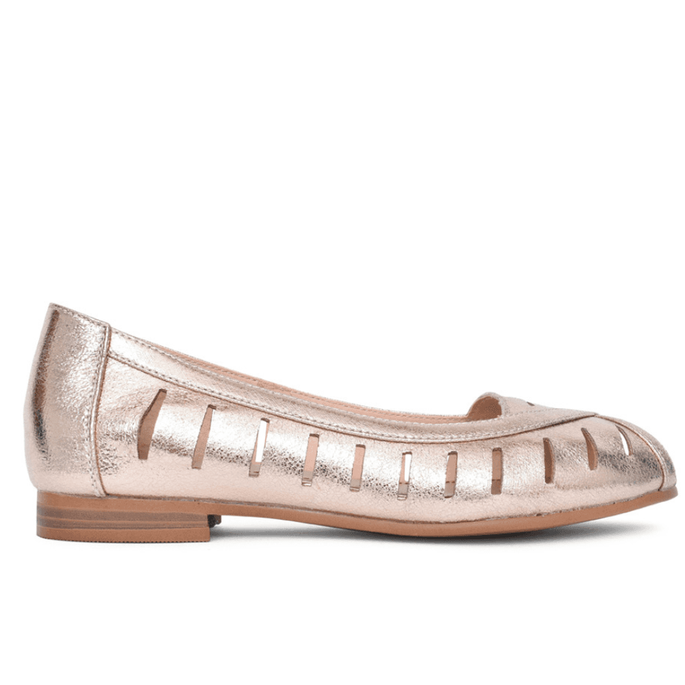 Womens Zanni & Co Ishikari Gold Cut Out Peep Toe Pumps