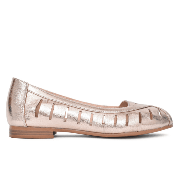 Womens Zanni & Co Ishikari Gold Cut Out Peep Toe Pumps - Gold