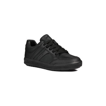 Junior Boys Geox Arzach Black School Shoes - Black