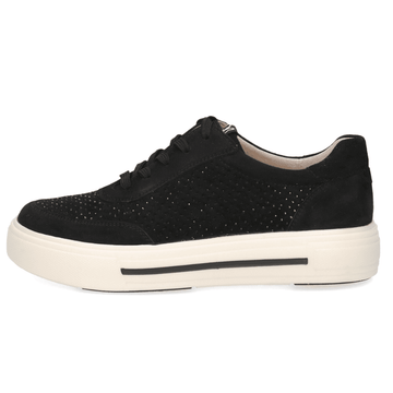 Womens Caprice 23350 Black Suede Diamante Trainers - Black