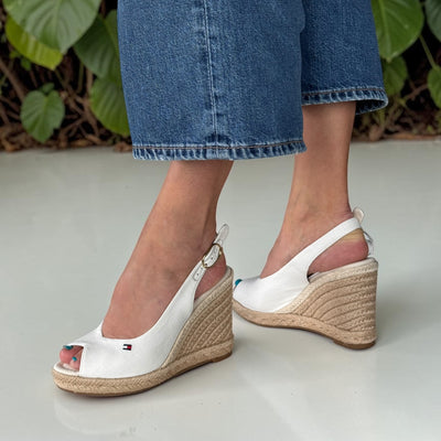 Womens Tommy Hilfiger Ecru Hemp Slingback Wedge Espadrilles - Ecru