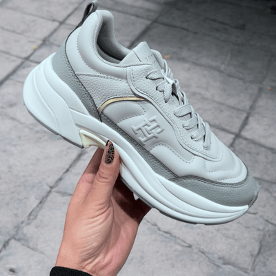 Womens Tommy Hilfiger Chunky Trainers - Grey Whisper