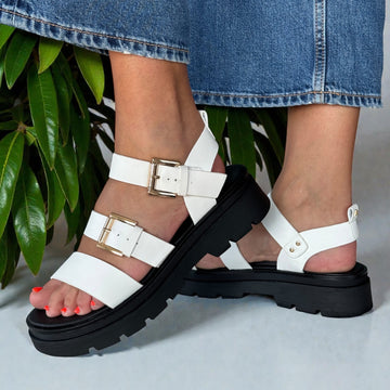 Womens Una Healy Something Sandals - Piano Key White