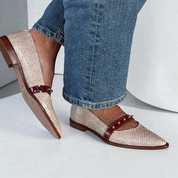 Womens AW26 Nemonic 2424 Renata Brown Flat Shoes - Brown