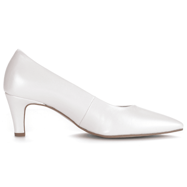 Gabor 81.390 Off White Pearlised Low Court Heels - Off White