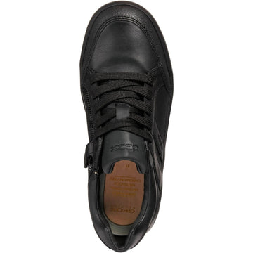 Junior Boys Geox Arzach Black School Shoes - Black