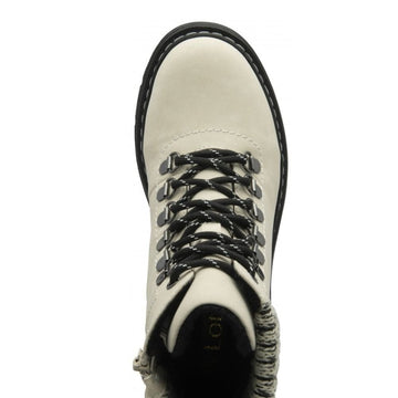 Womens Lotus Myrtle Laced Ankle Boots- Waterproof - Winter White