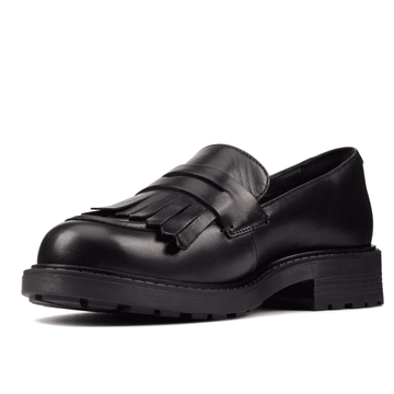 Clarks Orinoco2 Loafer Girls School Shoe - Black Leather